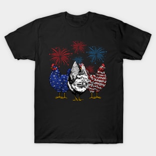 Chicken America Flag 4th of July T-Shirt